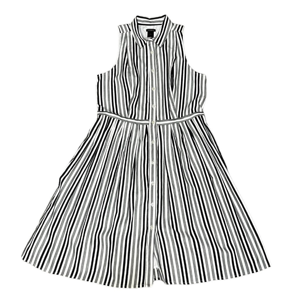 Ann Taylor Striped Summer Shirt Dress Size 8 NWT